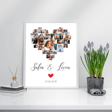 Tablou personalizat, inimioara cu 30 poze