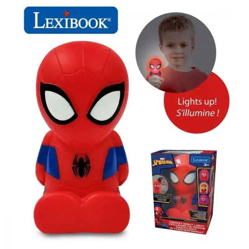 Lampa 3D Lexibook, cu efecte luminoase, model Spiderman
