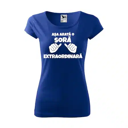 Tricou dama "Asa arata o sora extraordinara", albastru