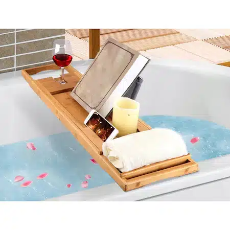 Masuta din bambus pentru cada Zola, 75-112 x 23 x 4,5 cm