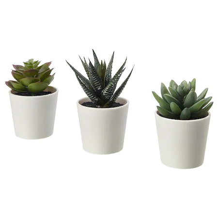 Set 3 flori artificiale, plante decorative, 12 cm