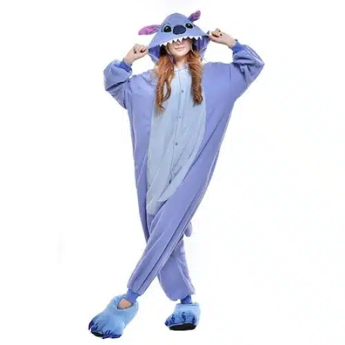 Pijama salopeta, pentru fete, model Stitch