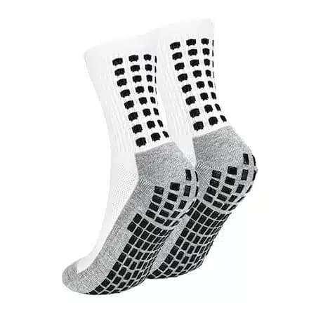 Sosete pentru fotbal cu grip, albe
