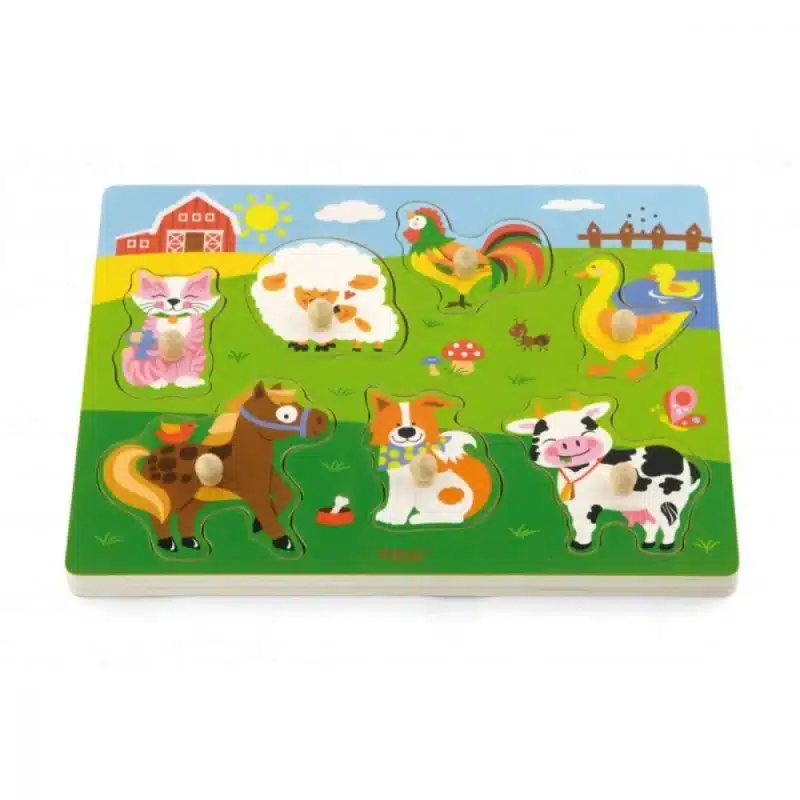 Puzzle Viga pentru copii, cu sunete, model animale