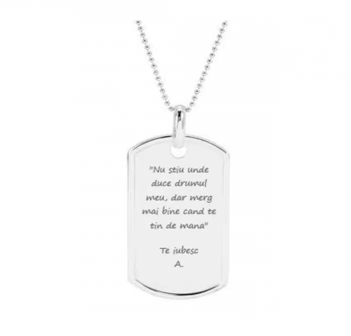 Lantisor personalizat cu poza/text, argint
