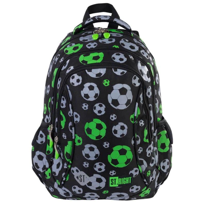 Ghiozdan cu 3 compartimente, model fotbal