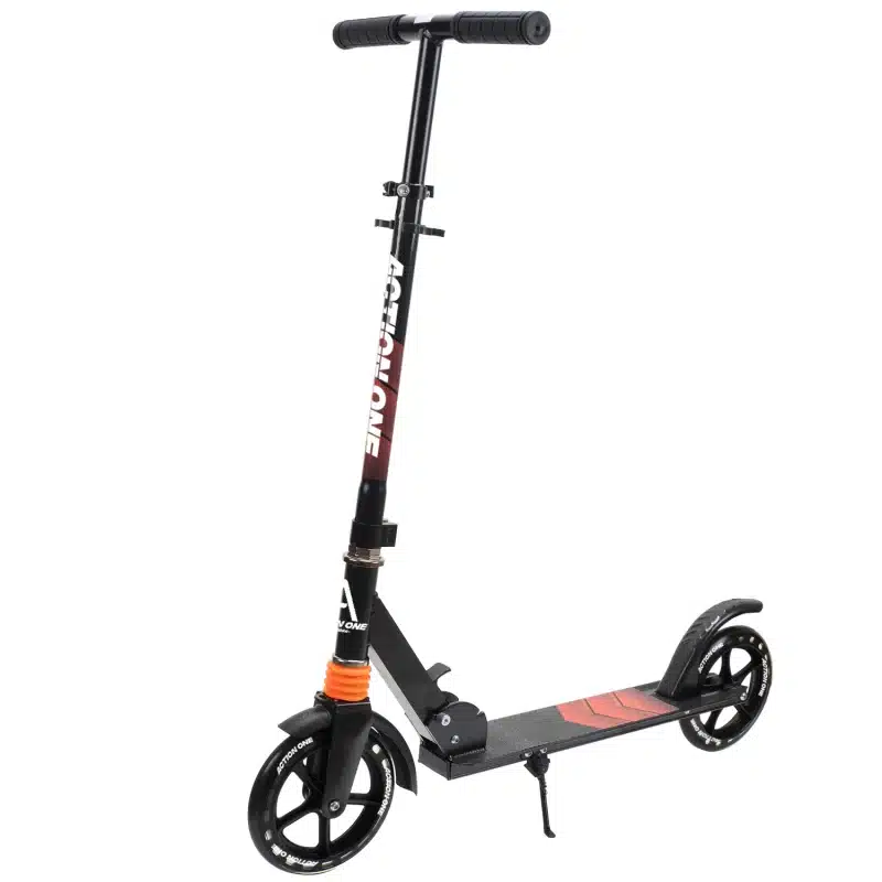 Trotineta Action One Jumbo 2 cu amortizor si cric, 200 mm, roti negre