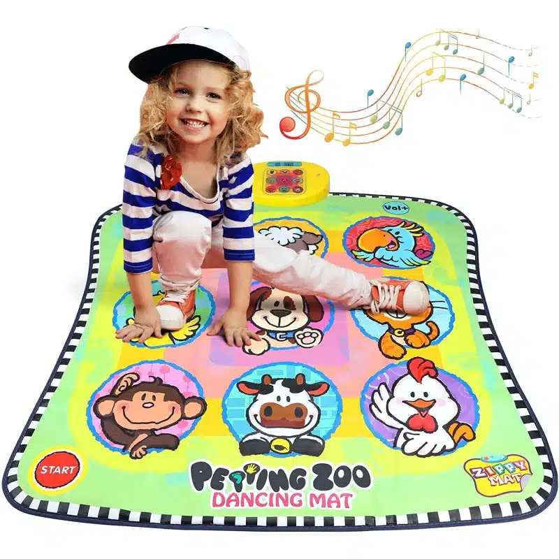 Covor de dans muzical pentru copii cu lumini LED, 3 nivele de provocare, 93 x 89 cm