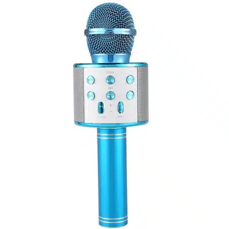 Microfon karaoke fără fir, cu acumulator încorporat și boxă inclusă
