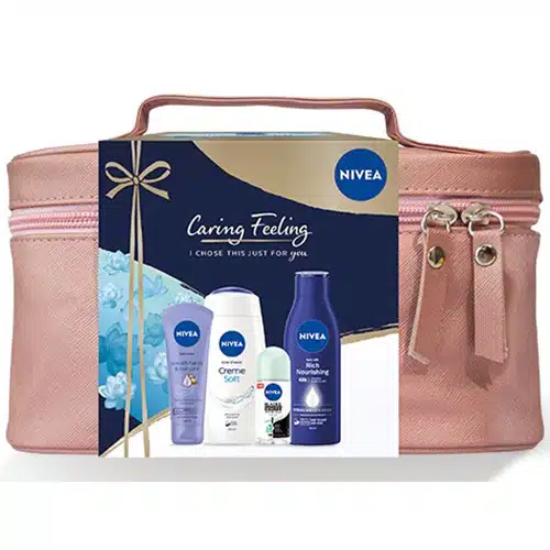 Set cadou Nivea Body Caring Feeling (geanta + lapte de corp + gel de dus + deodorant)