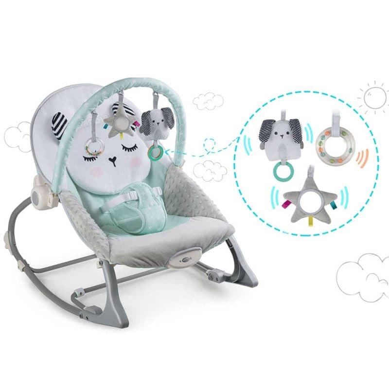 Balansoar si scaun 3 in 1 pentru bebelusi si copii, cu vibratii calmante