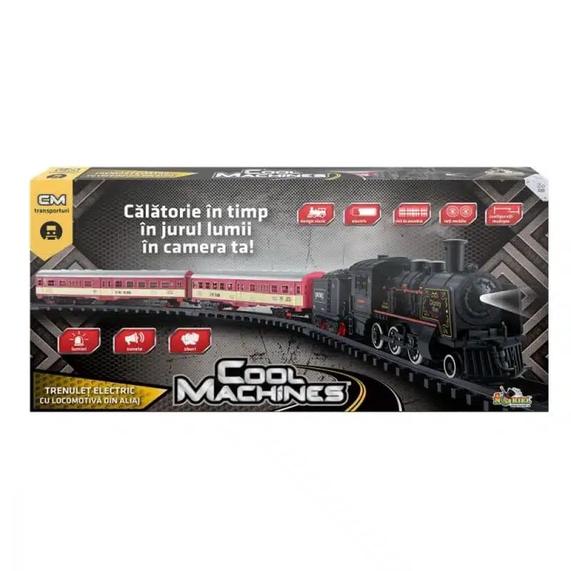 Trenulet electric cu locomotiva din aliaj, cu lumina, aburi si sunete