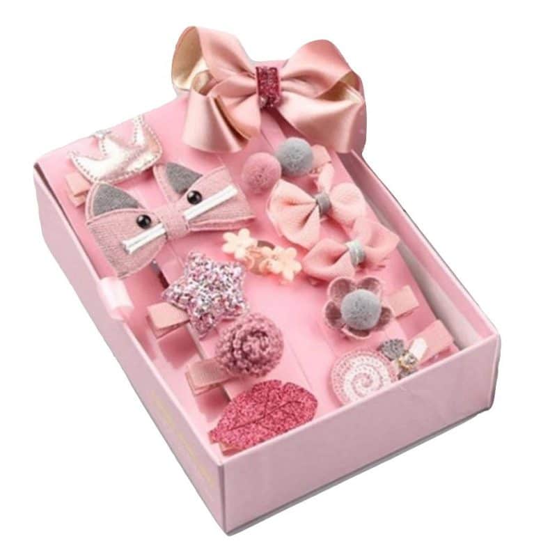 Set 18 accesorii prindere par (fundite, elastice de par, agrafe etc.)