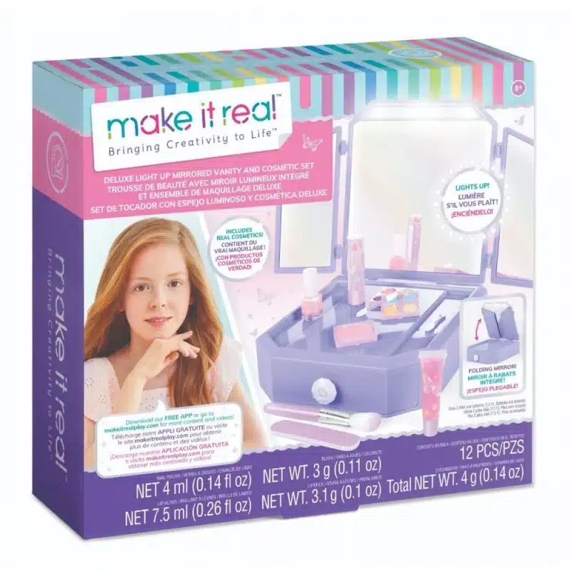 Set de cosmetice cu oglinda pentru fete
