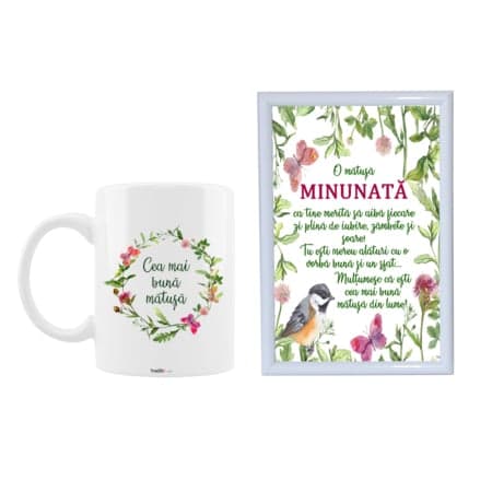 Set cana + rama foto "Cea mai buna matusa"