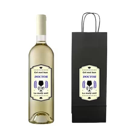 Sticla vin doctor + punga personalizata