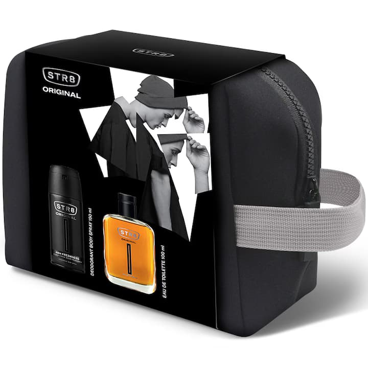 Set cadou barbati STR8 (parfum, deodorant + borseta)
