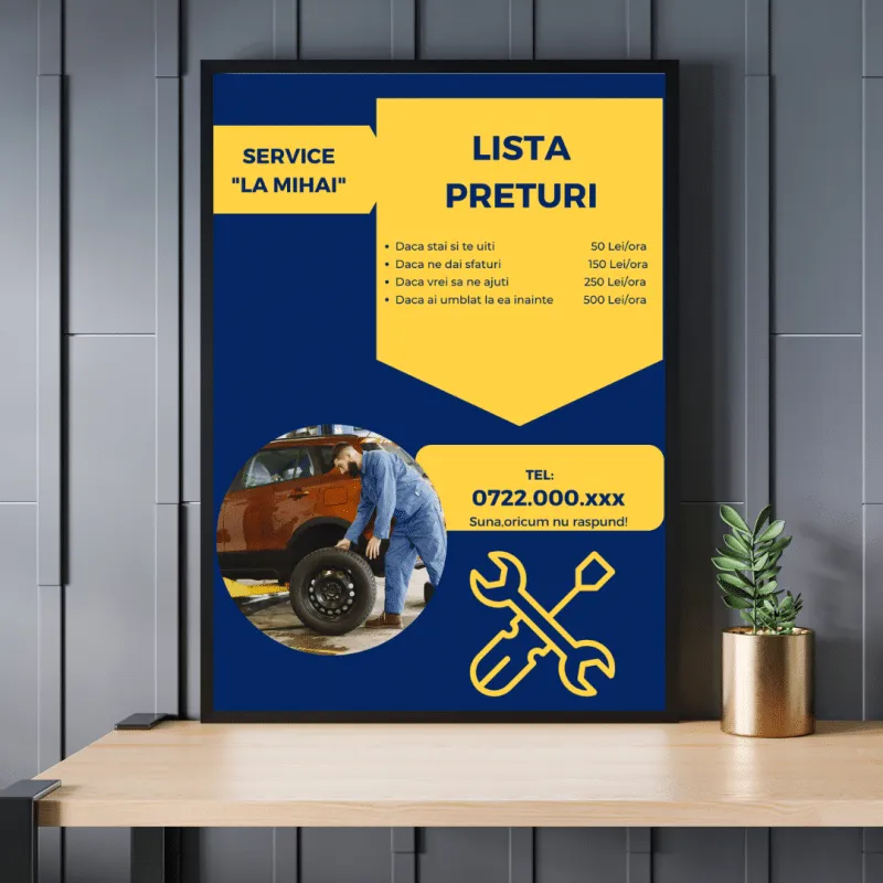 Ramă foto personalizată pentru mecanic