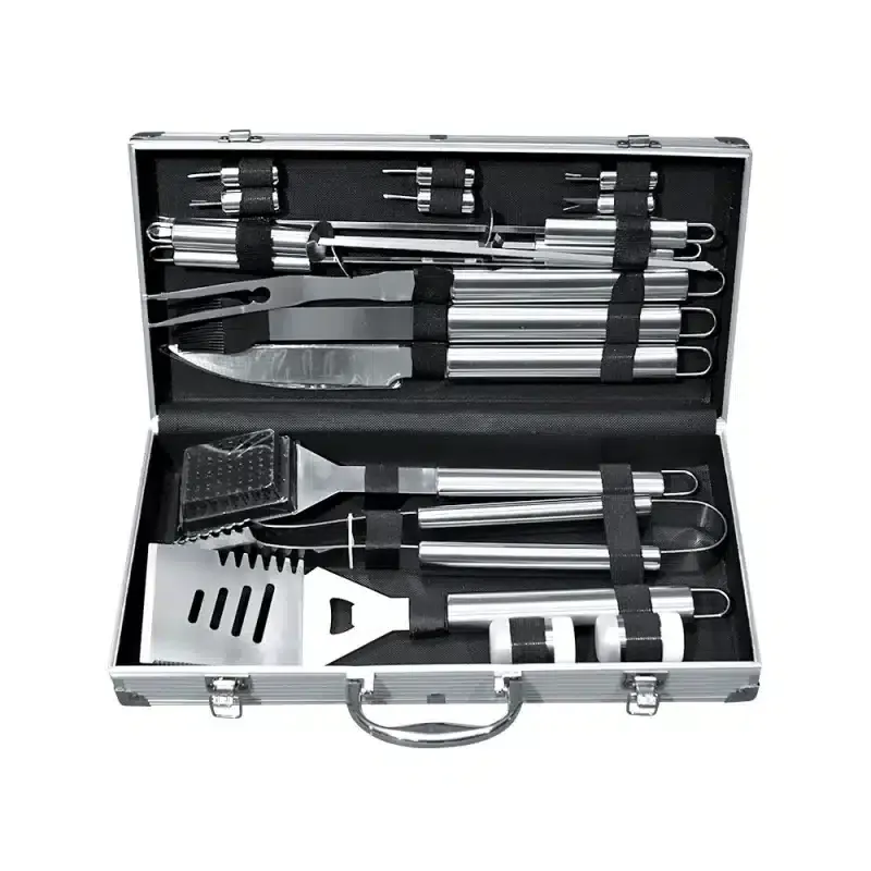 Set de 18 accesorii pentru grătar, din oțel inoxidabil