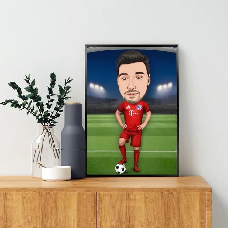 Caricatură cu fotbalist