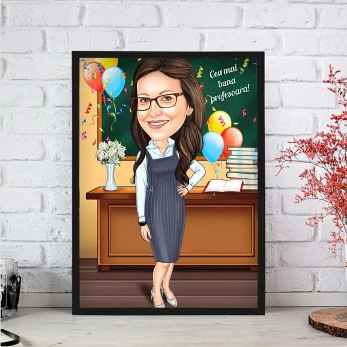 Caricatură personalizată pentru profesoară
