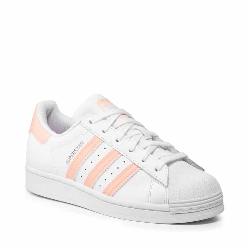 Pantofi Adidas Superstar pentru dame, alb/roz