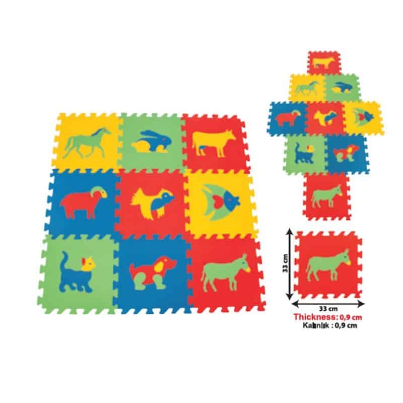 Covor puzzle din spuma pentru copii, model animale